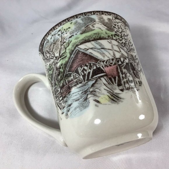 Johnson Brothers THE FRIENDLY VILLAGE 10 Oz Coffee Mug The Covered Bridge - Picture 6 of 9